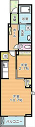 J・サクレ葛原2 1SKの間取図画像