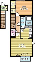 ジェントル篠崎 1LDKの間取図画像