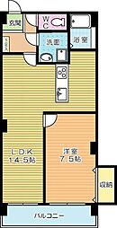 グランベール小倉駅前 1LDKの間取図画像