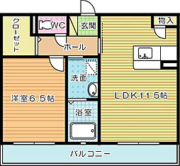 メイタイムC 1LDKの間取図画像