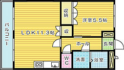 サニーヒルズ 1LDKの間取図画像