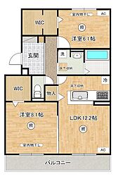 D-room中井 2LDKの間取図画像