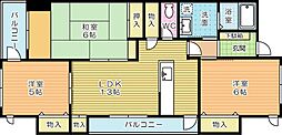 レリディアンス美夢馬 3LDKの間取図画像