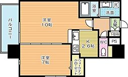 リンデンバウム京町 2Kの間取図画像