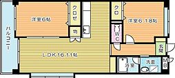 グラシューズエール 2LDKの間取図画像