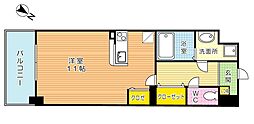 エヴァーグリーンQ 3階ワンルームの間取り
