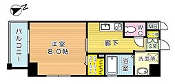 パークテラス浅生 8階1Kの間取り