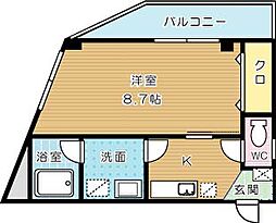 矢島ビル 1Kの間取図画像