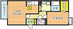 エトワール中井 1LDKの間取図画像