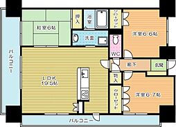 シャトレ大手町S 3LDKの間取図画像