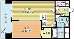 センターマーク三萩野 1LDKの間取図画像