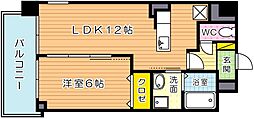 パークサイドヴィラ 1LDKの間取図画像