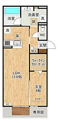 HABITAT YOSHINO 1LDKの間取図画像