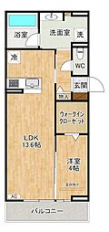 HABITAT YOSHINO 1LDKの間取図画像