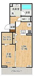 HABITAT YOSHINO 1LDKの間取図画像