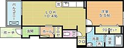 サンフォレスト 1LDKの間取図画像
