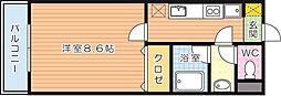 エステート和光 1Kの間取図画像