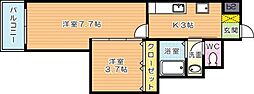 デザイナープリンセス77 2Kの間取図画像