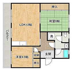 アブニール篠崎第一ビル 2LDKの間取図画像