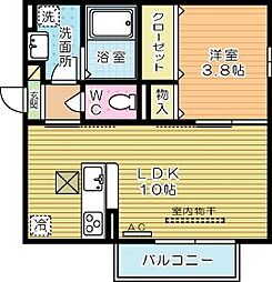 サニーコートA棟 1LDKの間取図画像