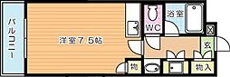 AC戸畑 ワンルームの間取図画像