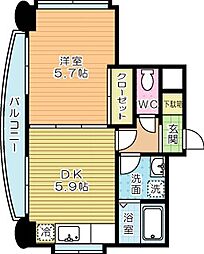 パワーズ116 1DKの間取図画像