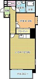 レクオス朋 1LDKの間取図画像