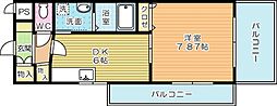 ギャラン吉野町 1DKの間取図画像