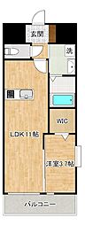 プレミア片野 1LDKの間取図画像