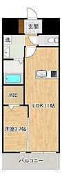 プレミア片野 1LDKの間取図画像