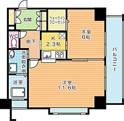 アイランドコート別院 2Kの間取図画像