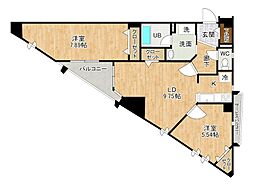 ピュアライフ砂津ビル 2LDKの間取図画像