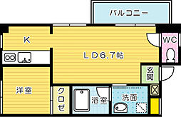 ラフィーネ門司港 1LDKの間取図画像