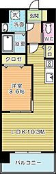 GALAXIEヴィーラブライト 1LDKの間取図画像