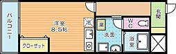プランドールMK小倉 ワンルームの間取図画像