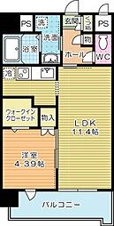 フェリシエ京町 1LDKの間取図画像