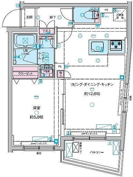 ジェノヴィア東向島IIIスカイガーデン 211｜東京都墨田区東向島5丁目(賃貸マンション1LDK・2階・40.87㎡)の写真 その2