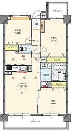 アーサー下大利エクシオ 3LDKの間取図画像