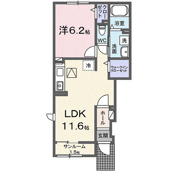 アメニティーハイツ川島VI 101｜香川県高松市川島東町(賃貸アパート1LDK・1階・43.61㎡)の写真 その2