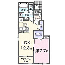 アリエッタＢ 105 ｜ 香川県高松市元山町1075番地1（賃貸アパート1LDK・1階・50.14㎡） その2