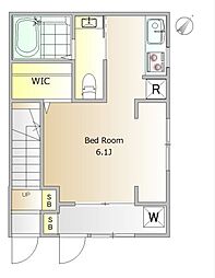 Cielo祐天寺 1階ワンルームの間取り