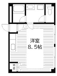自由が丘アルジャンポルト ワンルームの間取図画像