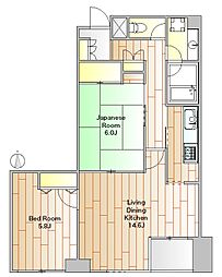 高雅・ホームズ学芸大 2LDKの間取図画像