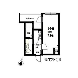 コンフォルタ日吉 1Kの間取図画像