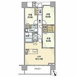 ザパームス祐天寺マスタープレイス 3LDKの間取図画像