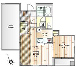 n-room 1LDKの間取図画像