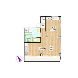 東ビル 1LDKの間取図画像