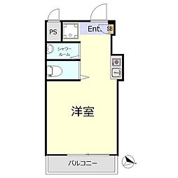 トップ恵比寿 ワンルームの間取図画像