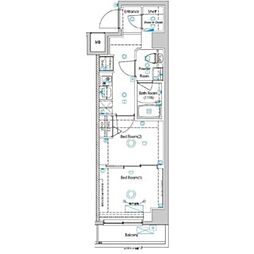 ガリシア目黒大岡山 2Kの間取図画像