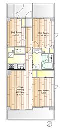コスモ学芸大学 3LDKの間取図画像